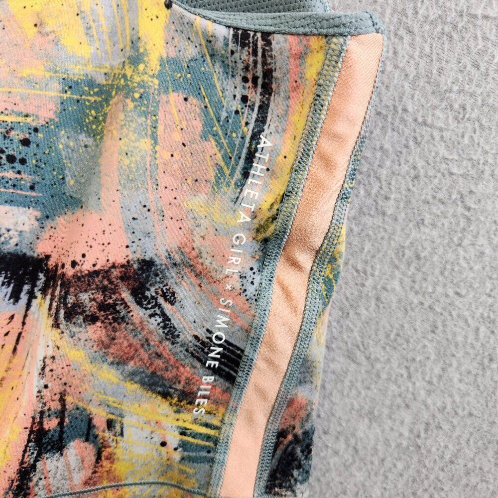 Athleta Girl Sports Bra Girls 12 Simone Biles Brushstroke Tank Because I Can - Picture 5 of 14